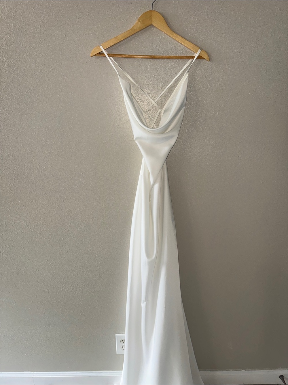 Bronx and Banco Ivory Cowl Backless Slip Gown
